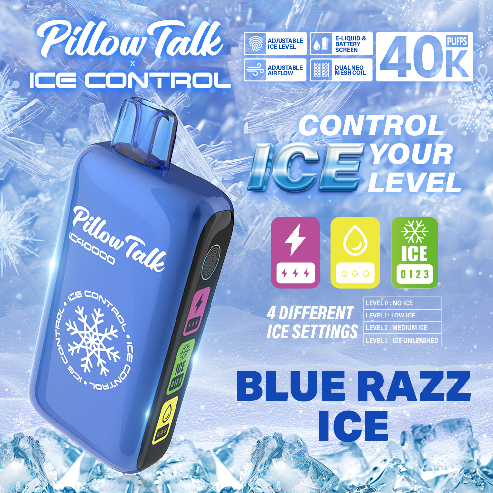 Pillow Talk Ice Control with 4 different settings and 15 different flavors
